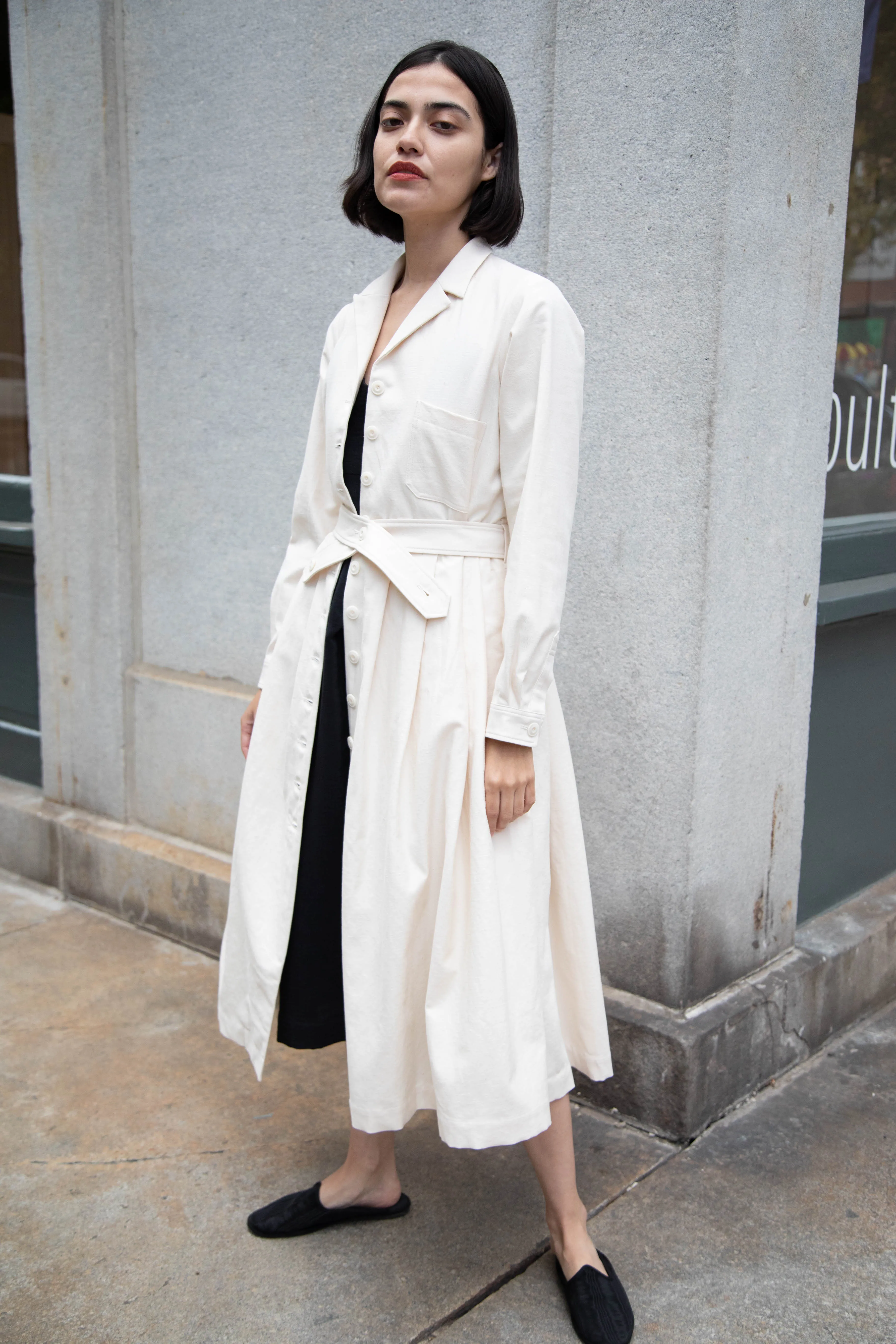 École De Curiosités | Dina Coat Dress in Ivory