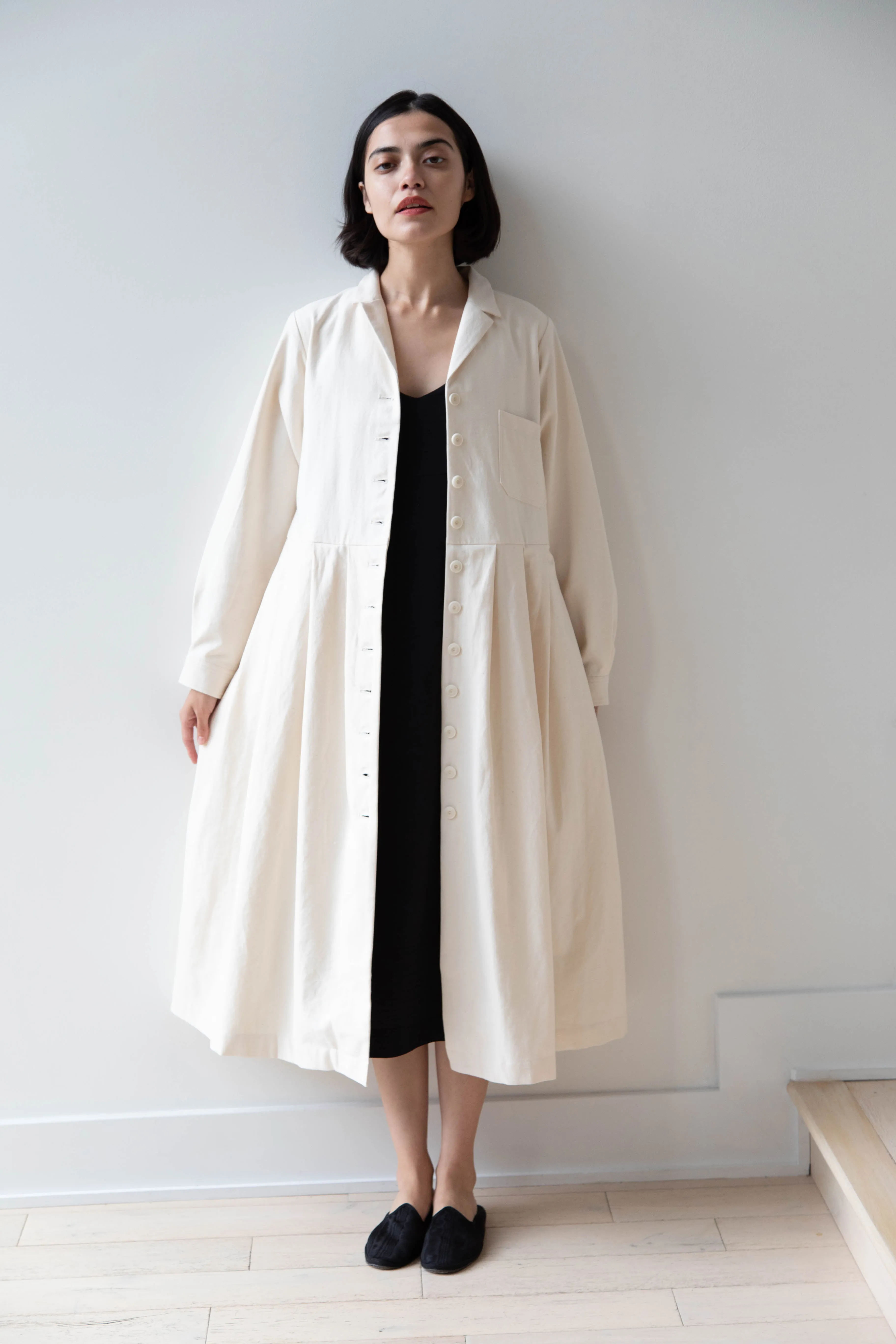 École De Curiosités | Dina Coat Dress in Ivory