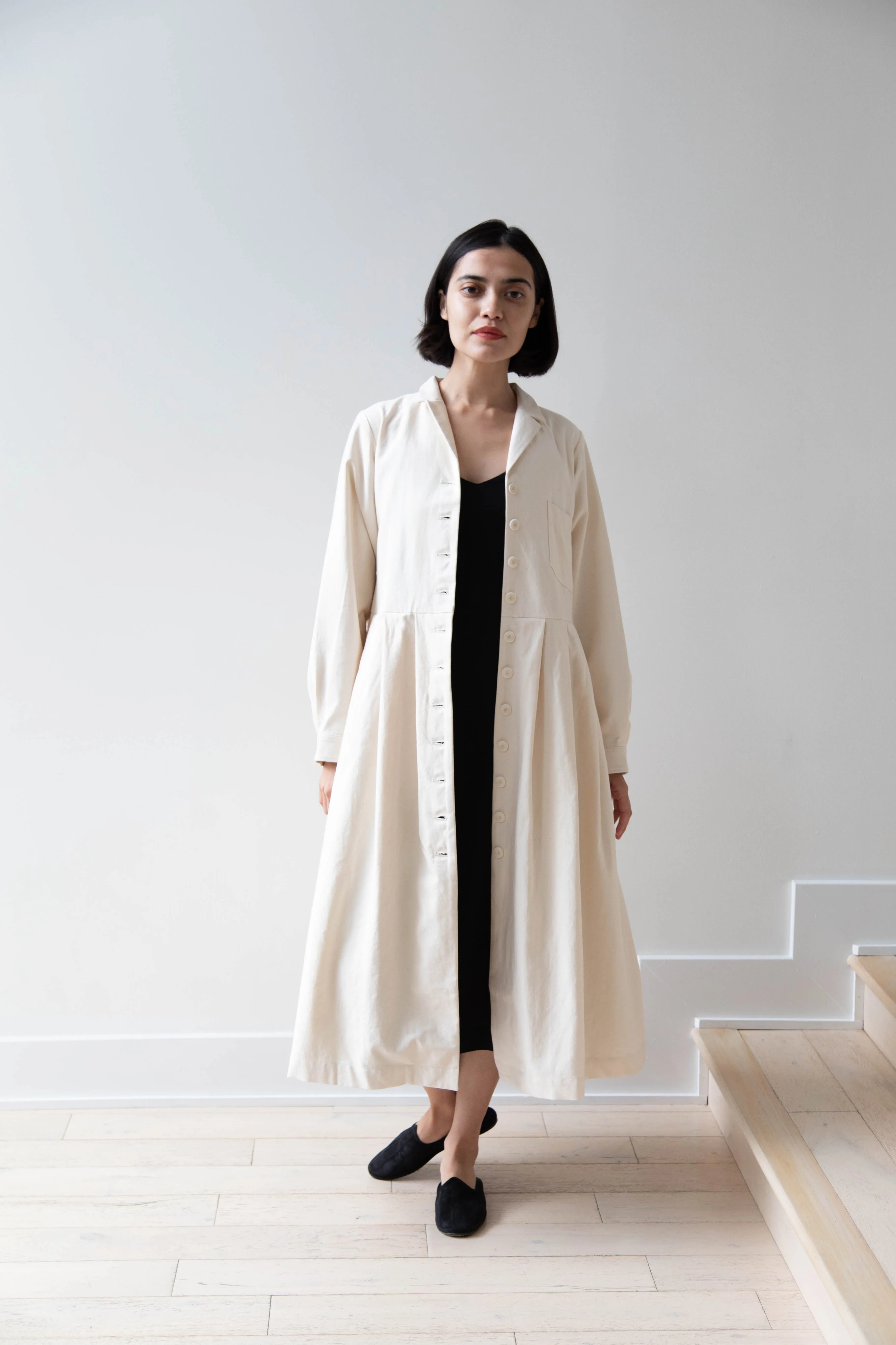 École De Curiosités | Dina Coat Dress in Ivory