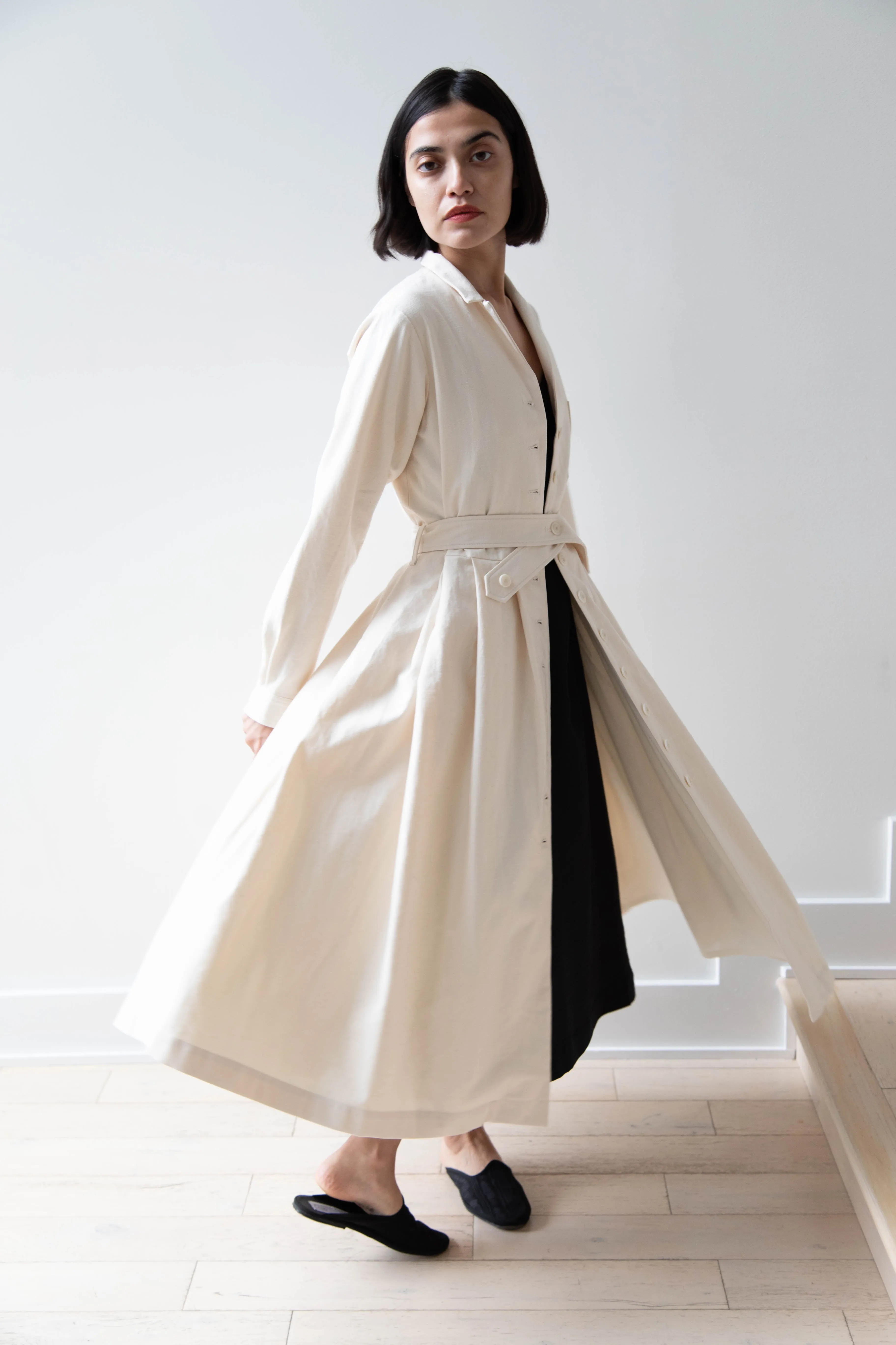 École De Curiosités | Dina Coat Dress in Ivory