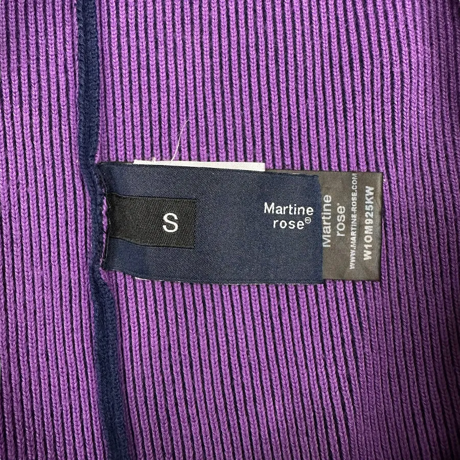 MARTINE ROSE PEACOAT LOGO QUARTER ZIP PURPLE